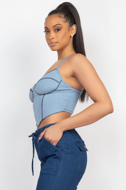 Bustier Sleeveless Ribbed Top