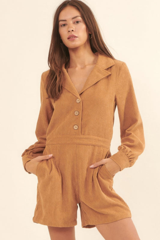 A Woven Corduroy Romper