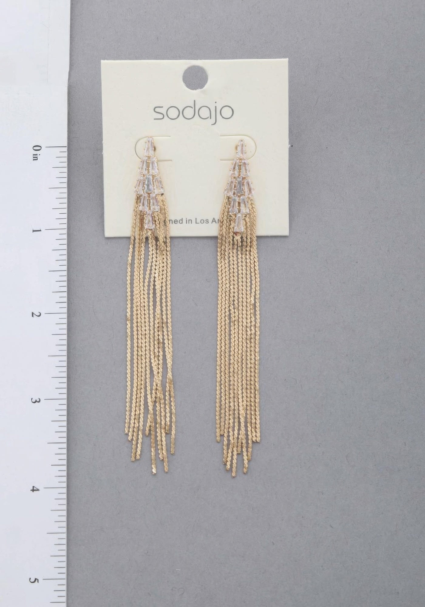 Sodajo Crystal Metal Chain Dangle Earring