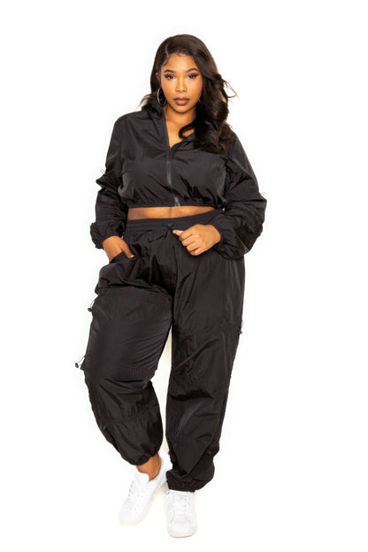 Active Zip Up Set With Cord Lock Detail