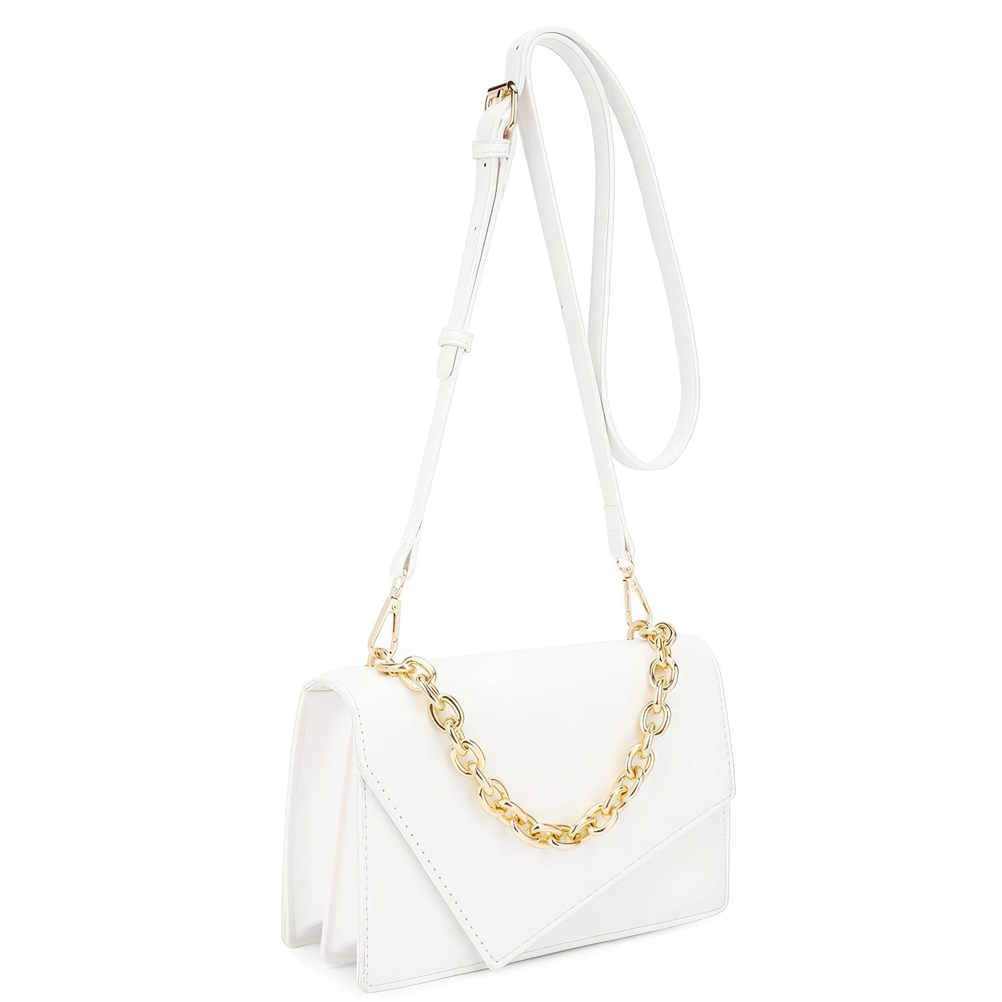 Smooth Plain Chain Link Crossbody Bag