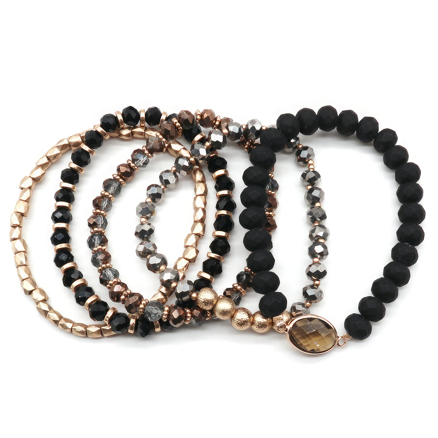 Multi Bead Stretch Bracelet Set