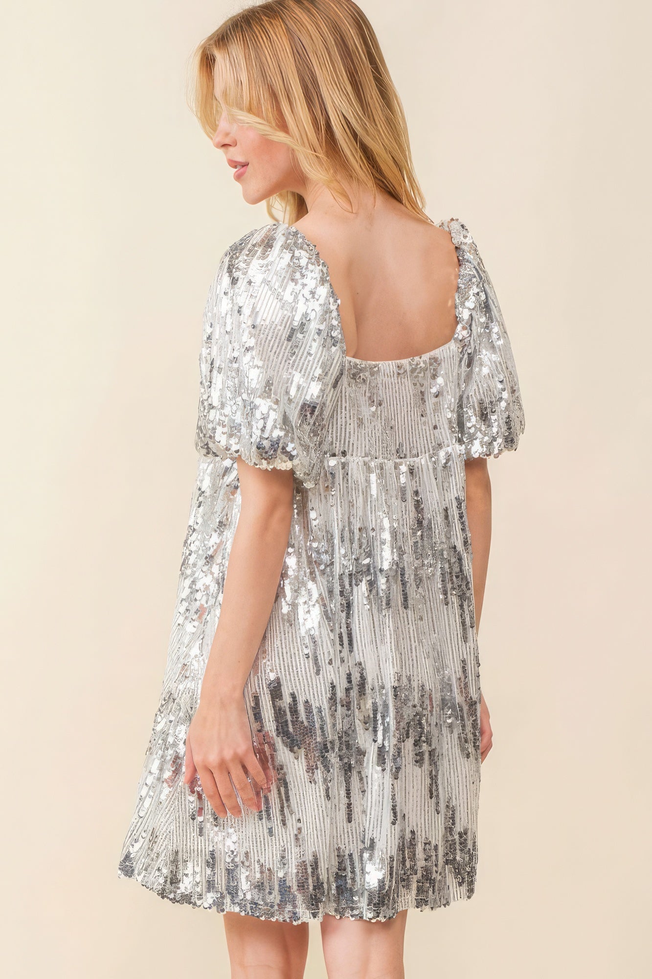 Sequin Babydoll Mini Dress