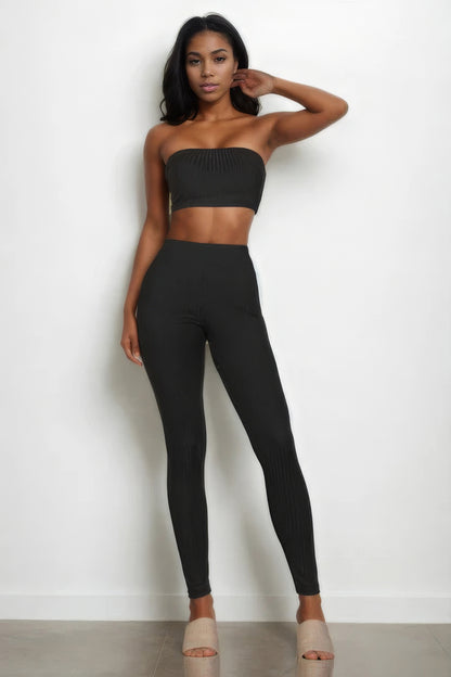 Ribbed Tube Top & Leggings Set