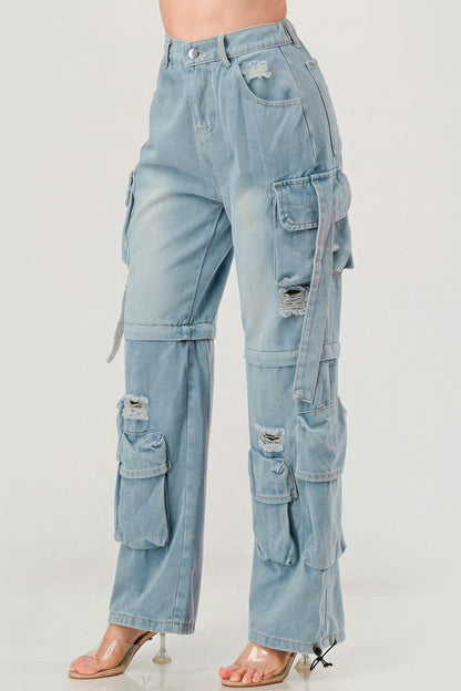 Denim Cargo Jeans