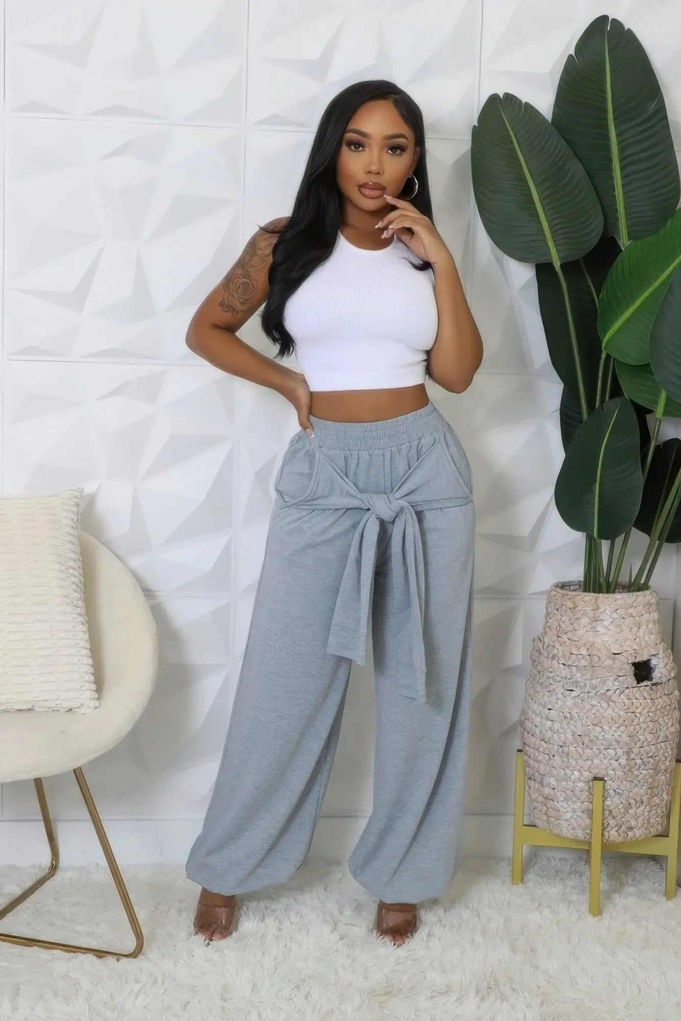 High-waisted Stretch Pants Affluza