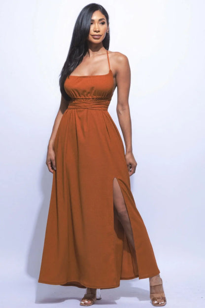 Side Slit Maxi Dress Affluza