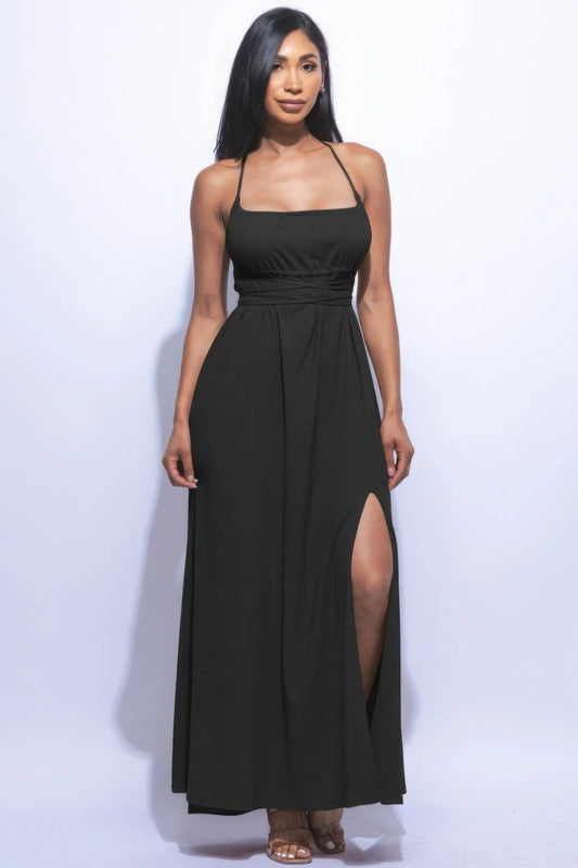 Side Slit Maxi Dress Affluza