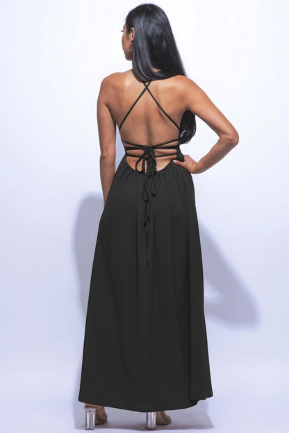 Side Slit Maxi Dress Affluza