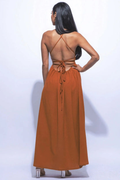 Side Slit Maxi Dress Affluza