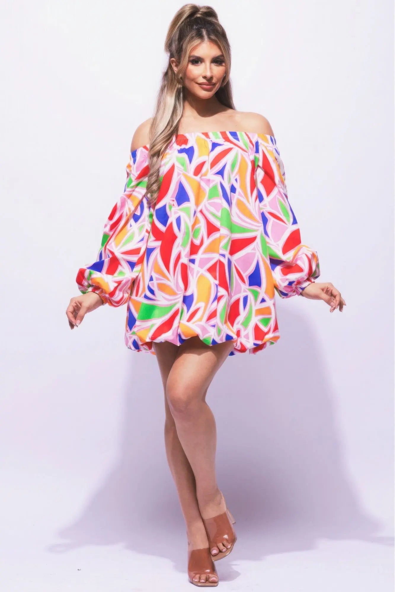 Off Shoulder Bubble Dress Affluza