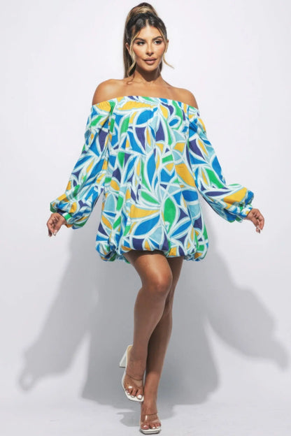 Off Shoulder Bubble Dress Affluza