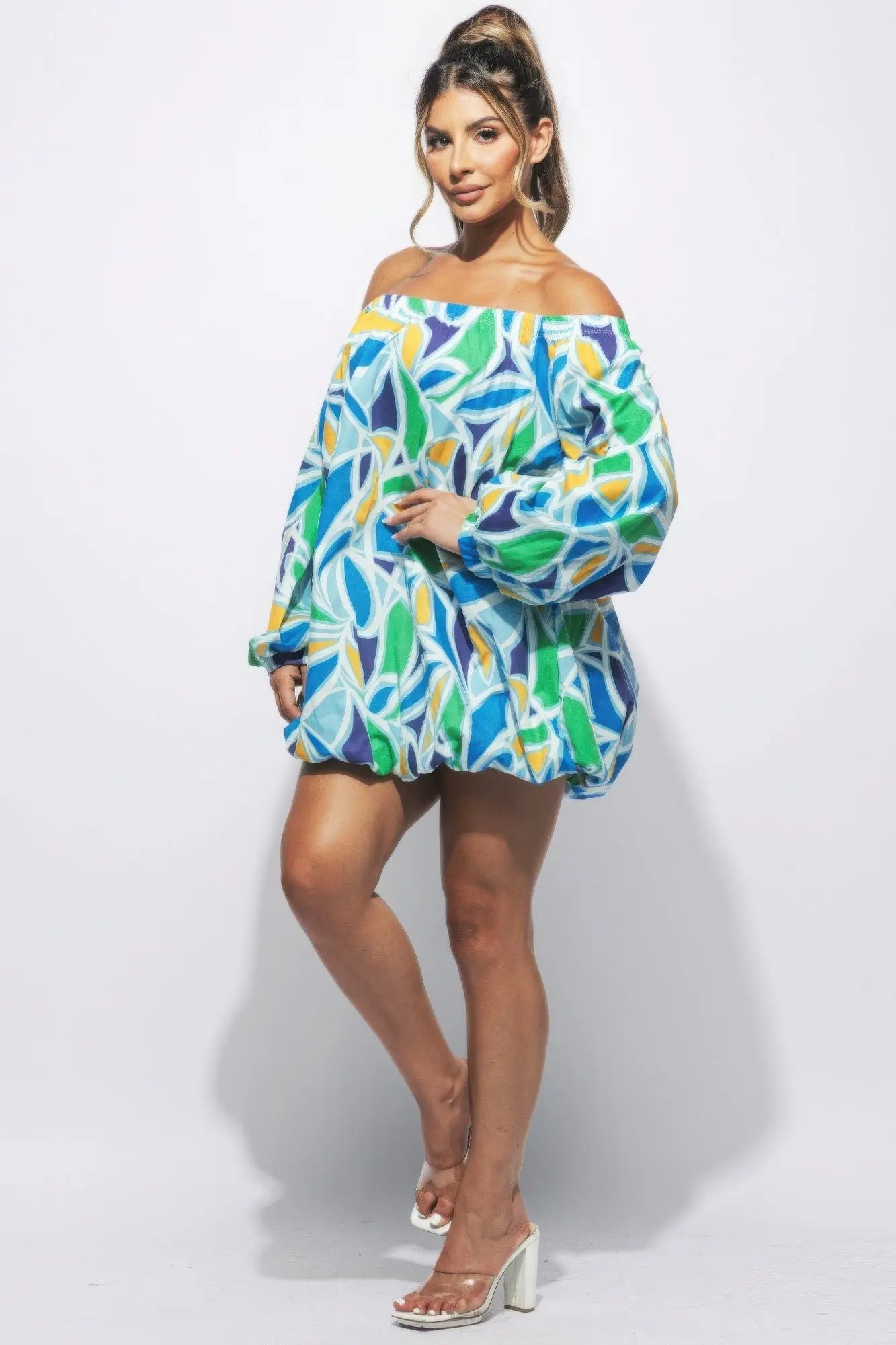 Off Shoulder Bubble Dress Affluza