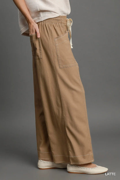 Wide Leg Pull On Pants Affluza