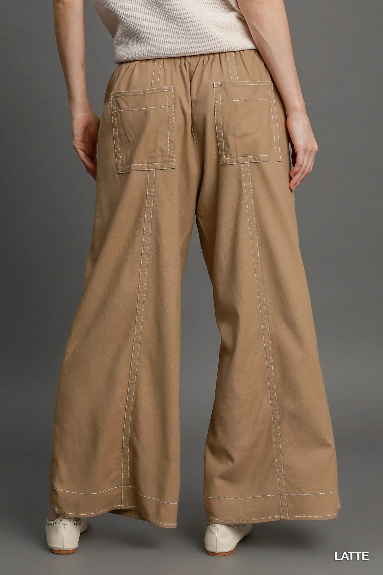 Wide Leg Pull On Pants - Affluza