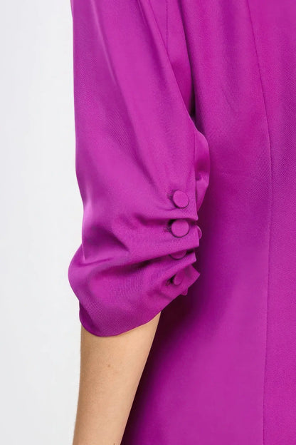 Buttoned Detail 3/4 Sleeve Blazer Affluza