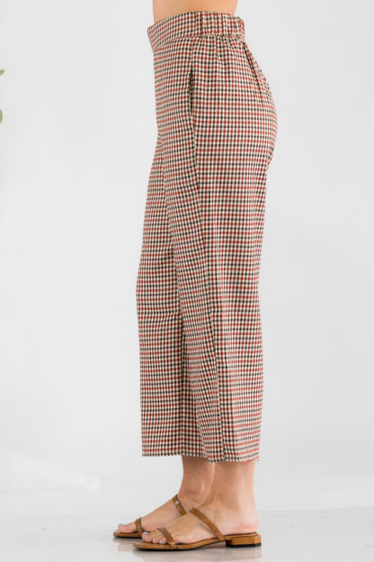 Gingham High Waist Pants