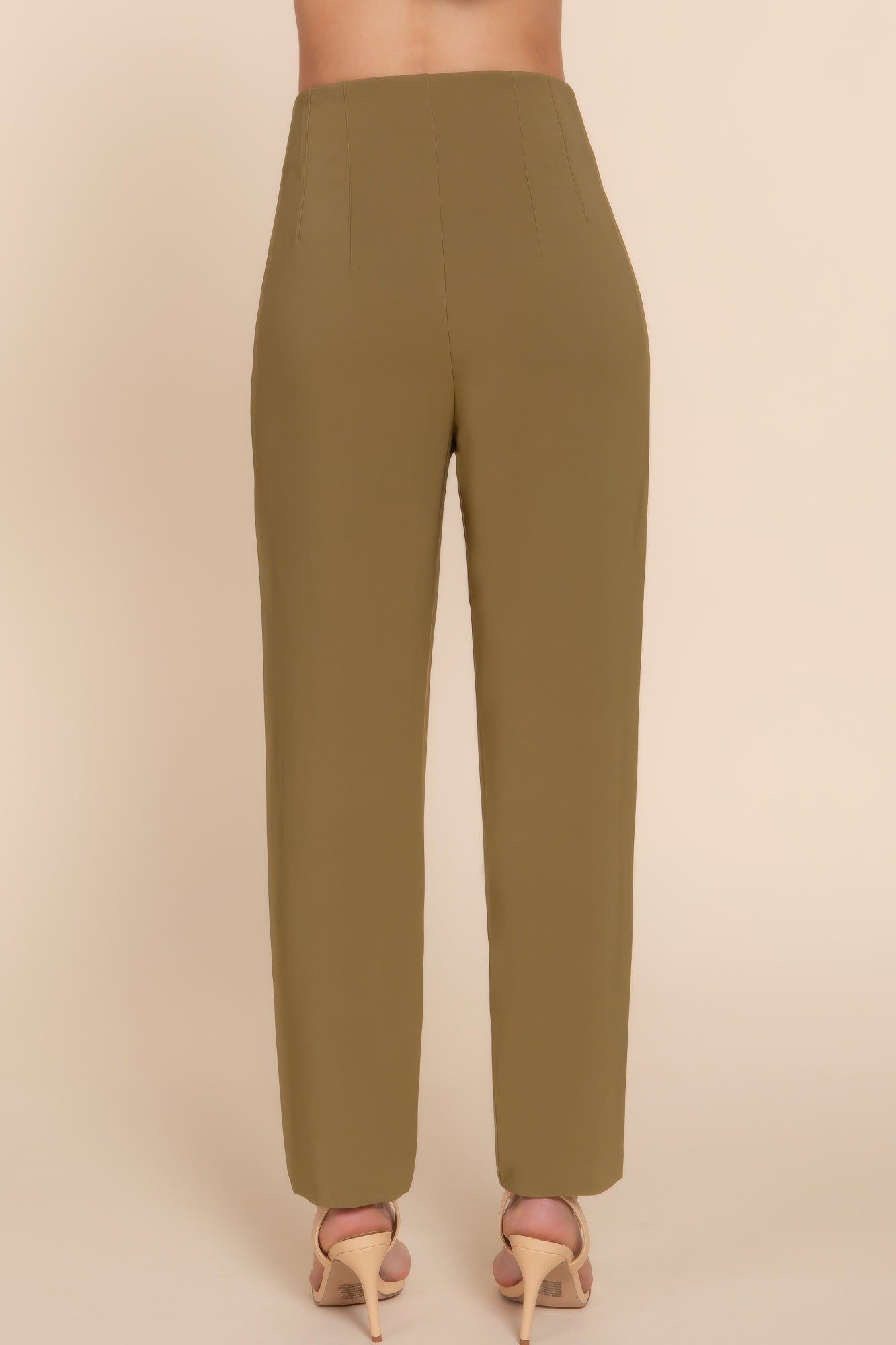 High Waist Pintuck Detail Long Pants