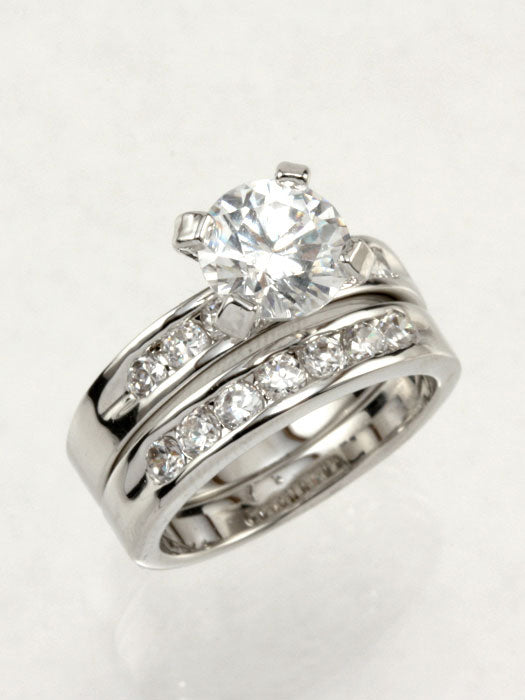 Cubic Zirconia Engagement Ring Set