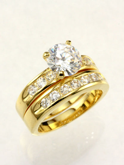 Cubic Zirconia Engagement Ring Set