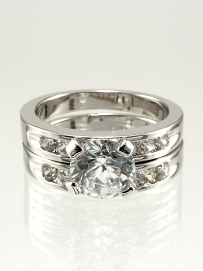 Cubic Zirconia Engagement Ring Set