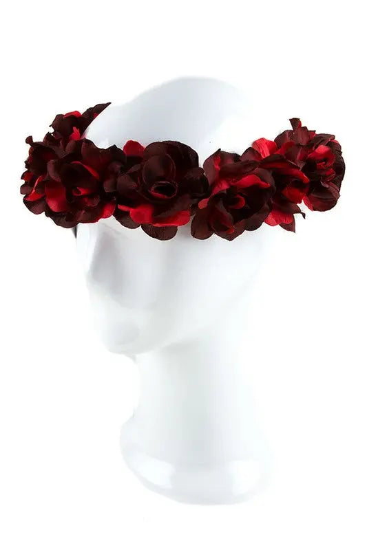 VIBRANT BURGUNDY FLOWER CROWN