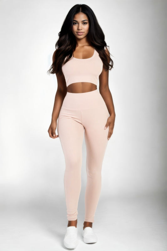 Ribbed Crop Top & Leggings Set