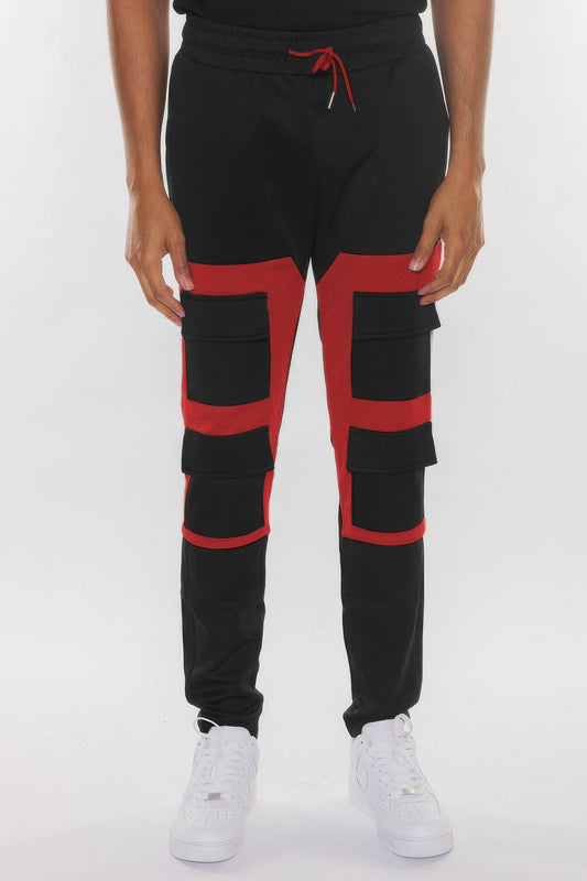 Color Block Cargo Track Pant