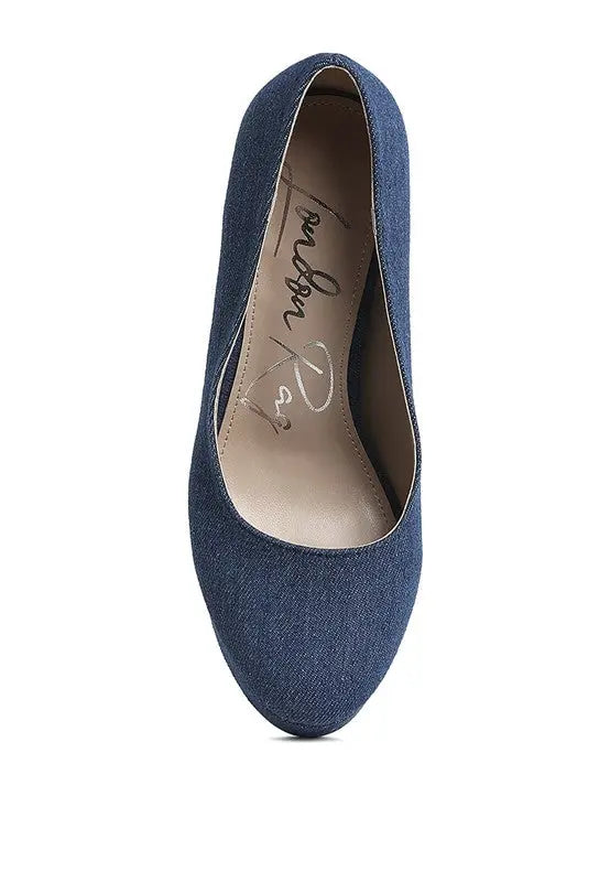 Kostur Denim Block Heel Pumps FG