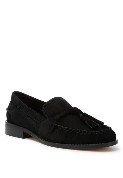 Rhone Tassels Detail Genuine Suede Loafers Rag Company