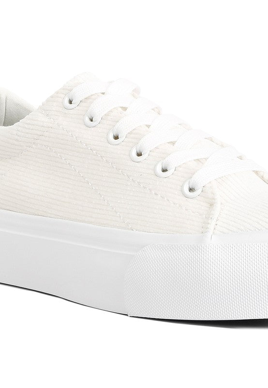 Hyra Solid Flatform Canvas Sneakers