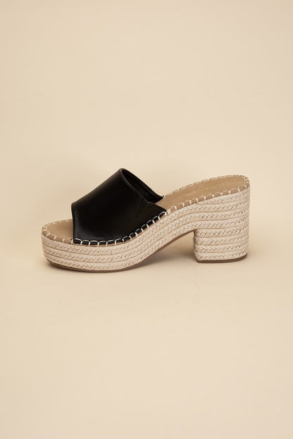 LOCK-1 Espadrille Mule Heels