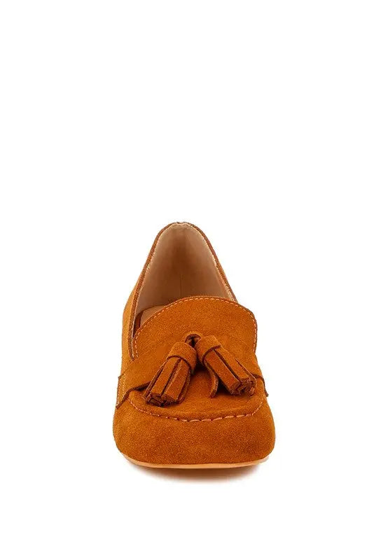 Aloha Tassels Detail Genuine Suede Loafers Rag Company