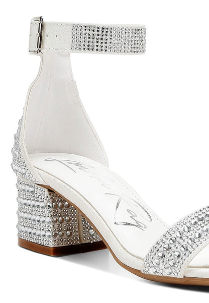 Twerky Rhinestones Embellished Block Sandals