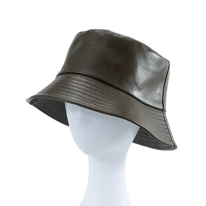 FAUX LEATHER BUCKET HAT Bella Chic