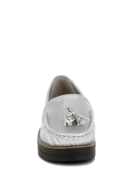 Larana Metallic Tassel Detail Loafers Rag Company