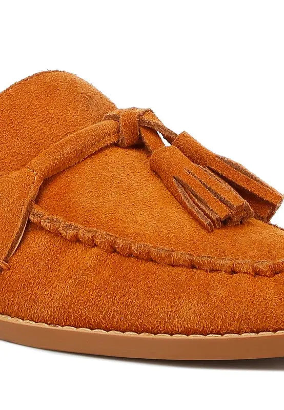 Rhone Tassels Detail Genuine Suede Loafers Rag Company