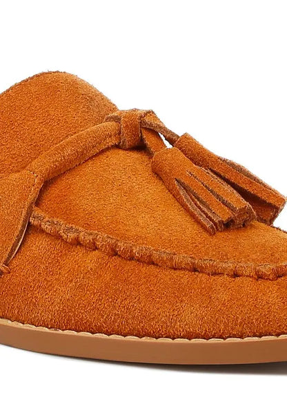 Rhone Tassels Detail Genuine Suede Loafers Rag Company