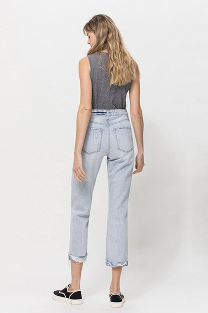 Super High Relaxed Cuffed Straight Jeans