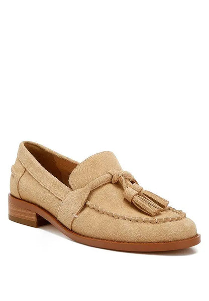 Rhone Tassels Detail Genuine Suede Loafers Rag Company