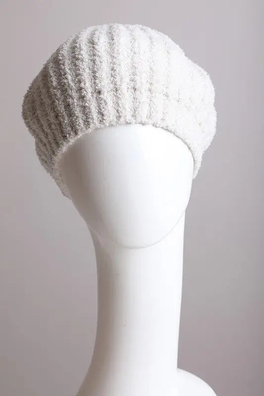 Boucle Rib Knit Beret