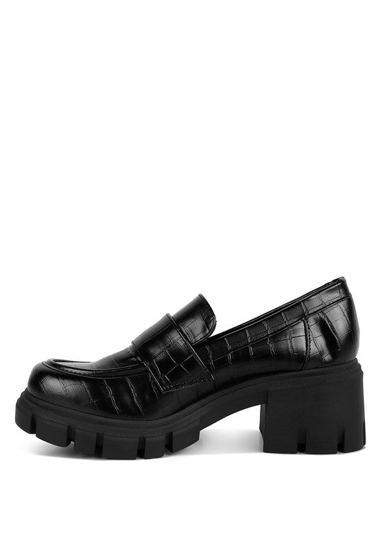 Benz Chunky Block Heel Loafers