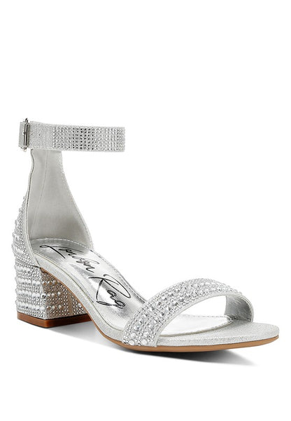 Twerky Rhinestones Embellished Block Sandals