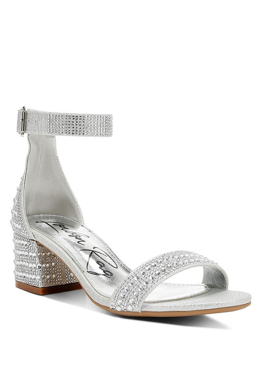 Twerky Rhinestones Embellished Block Sandals