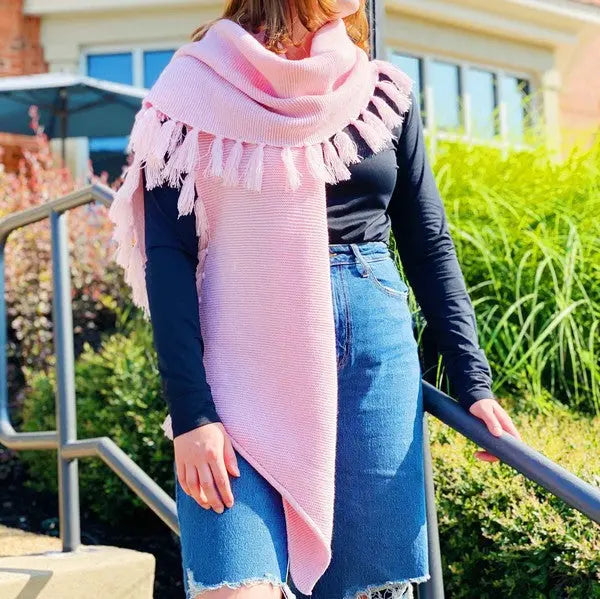 Feminine Fringe Blanket Scarf Ellison and Young