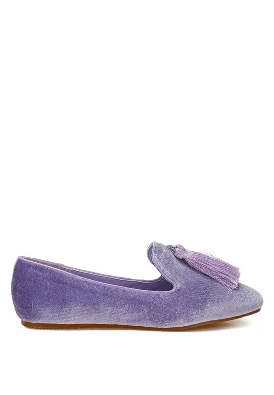 Tromso Iconic Tassel Detail Velvet Loafers Rag Company