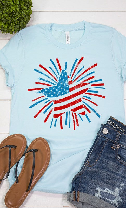 Retro Patriotic Star Graphic Tee