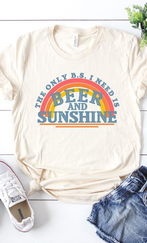 Beer and Sunshine Rainbow Graphic Tee PLUS