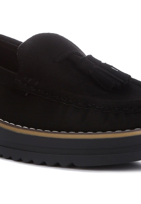 Daiki Platform Lug Sole Tassel Loafers