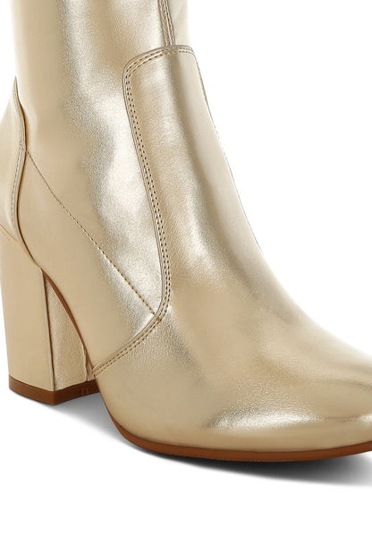 Tirana Metallic Pleather Sock Boots